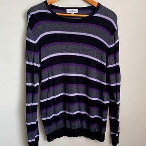 Le Chateau Men's Long Sleeve Striped Light Bamboo Sweater‎ Size Medium